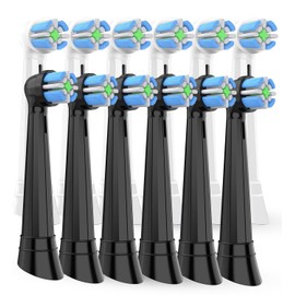 iO Toothbrush Replacement Heads Compatible with Oral B IO, for Oral B IO 2/3/4/5/6/7/8/9/10 Series Electric Toothbrushes,Round bristles Cleans Deep and Protect Teeth and Gums, 6 Black +6 White