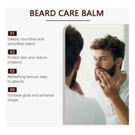 MOPOYAT - Bálsamo para barba recientemente mejorado - Bálsamo para el crecimiento de la barba al 20 %, estimula el crecimiento del vello facial, hacié
