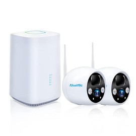 NoahTec Wireless Outdoor 2K Security Camera Kit, IP67 Waterproof, 64GB Storage, Alexa Compatible with Motion Detection, Ideal for Home Surveillance
