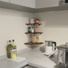 HORLIMER 6 Pack Wall Mount Floating Corner Shelf, Rustic Wood