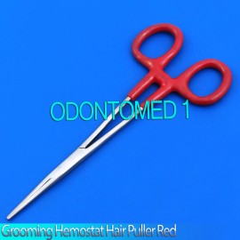 ODM Dog Cat Pet Grooming Hemostat Hair Puller 5.5" Red