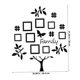Mipcase 1 Set Creative Photo Frame Tree Wall Decal Stylish Living Room Decorative Sticker for Home Decor Easy Peel Stick Application Unique Wall Art for Bedroom Office and Coffee Shop