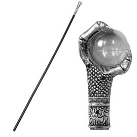 GORGECRAFT 103.9cm Dragon Claw Cane Egyptian Staff Scepter Detachable Vintage Walking Sticks with Antique Silver Claw Head Plastic Cosplay Wand for Witches Wizards Halloween Dress Up Party Accessories
