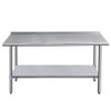ROCKPOINT Stainless Steel Table for Prep & Work with Backsplash