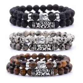 Mafab Conjunto De Pulseras Buda Cuentas Naturales Unisex 2pz