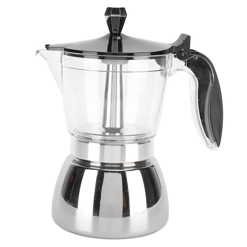 6 Cups Stainless Steel Coffee Pot Italian Octagonal Household Brewing