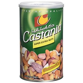 Castania BBQ Lebanese Mixed Nuts, Super Extra Mix with Pistachios, Almonds, Cashews, Hazelnuts, Peanuts, Pumpkin Seeds, Corn, and Chickpeas, 16oz