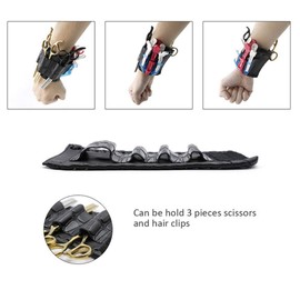 QANYEGN Scissors Bag, Wristband Scissor Pouch, PU Leather Scissors Storage Bag with Adjustable Hook Loops for Home Salon Barber