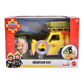SIMBA 109252653 Fireman Off-Road Vehicle, Roof Tent for Folding, Sam Figure, Light, Winch, Accessories, 16 cm, from 3 Years