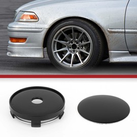 A ABSOPRO 60 mm 2.36 Inch Black Universal Car Wheel Hub Covers Wheel Hub Caps Protectors for SUV Truck - Pack of 1