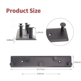 AJLTPA Coat Rack Wall Mount, Black Wall Coat Rack Screw in, Metal Door Hooks for Hanging Hat Towels Clothes with 5 Round Rails Mudroom Bathroom Entryway