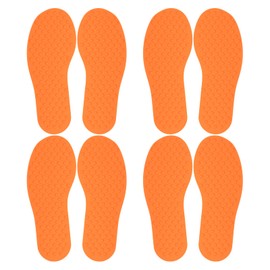 PATIKIL Feet Markers for Classroom, 4 Pairs Plastic Floor Foot Shaped Non Slip Spots Carpet Markers for Education Preschool Children Teacher Supplies, Orange