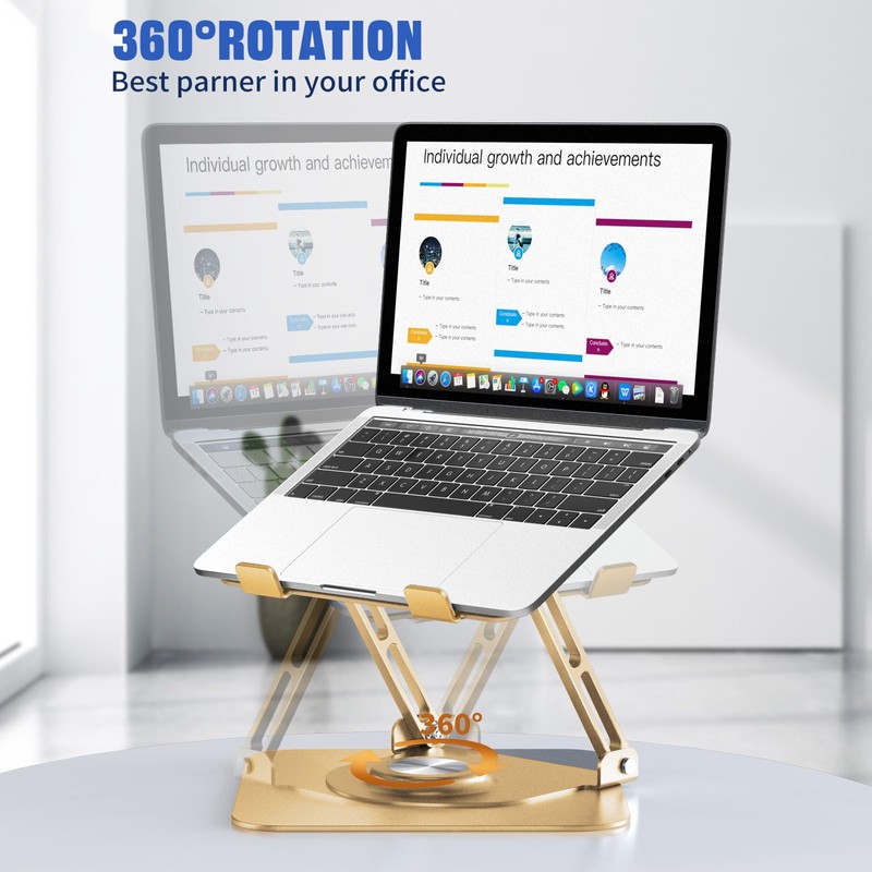 JOYEKY Laptop Stand for Desk, Adjustable Computer Stand with 360°