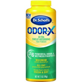 Dr. Scholl's Odor-x Sweat Absorbing Foot Powder, 7 Ounce (Pack of 1)