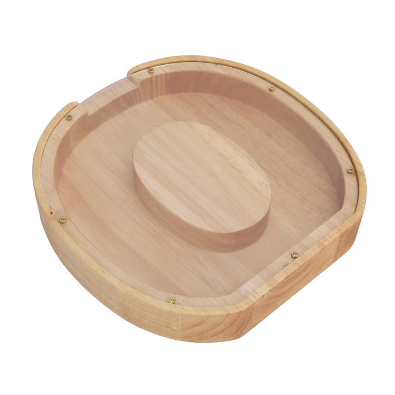 Letter Shaped Piggy Bank Wooden Transparent Panel Portable O Shaped