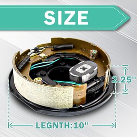 JADODE 10" x 2-1/4" Trailer Electric Trailer Brake Assembly Right Side for 3500 lbs axle Heavy Duty Electric Trailer Brake Kits 10" x 2.25"