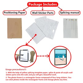 3D Family Tree Wall Stickers Decor DIY Picture Frame Collage Wall Decal Black Wall Home Decorations Large Photo Frames Sticker Gift for Living Room Decor (Silver-1, L)