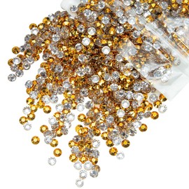 qiipii 5300PCS 3mm Golden Yellow Resin Rhinestones Bulk for Crafting Gold Yellow Flatback Jelly Resin Stones SS10 Diamonds Gems Charms for Nails Face Eyes Makeup Body Tumblers DIY Crafts Shoes Clothes