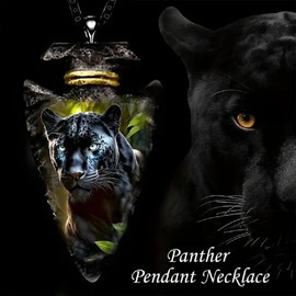 AttractionOil.com Black Panther Arrowhead Necklace
