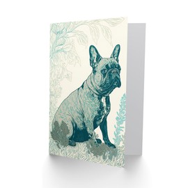 Artery8 French Bulldog Modern Monochrome Card with Dog Design Birthday Card