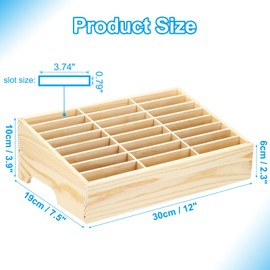 PATIKIL Cell Phone Storage Box, Wooden Desktop Storage Box 36 Grid Desktop Mobile Phone Holder Multifunctional Desk Organizer Stand for Classroom Office Boardroom