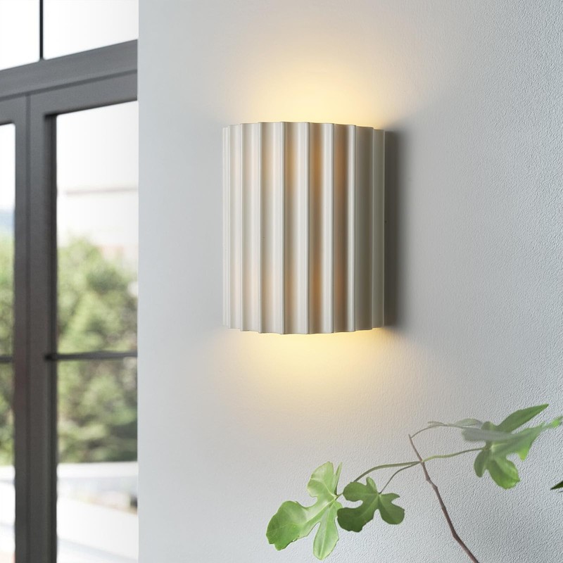Fetason Modern LED Hardwired Wall Sconces Set of 2, White