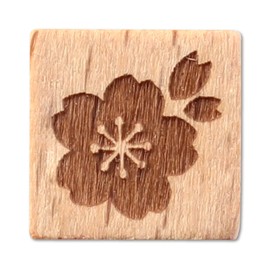 Artec 74761 Notebook Decor Stamp Wood Handle Stamp 10 World Fabric Cherry Blossom - 0.4 inch (1 cm) Square
