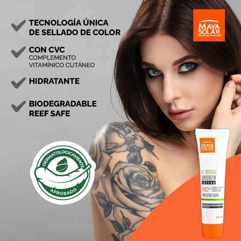 Protector Solar Especial Tatuajes Fps Maya