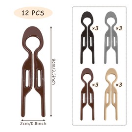 SYEYCW 12 Pcs French Hair Pins, French Twist Hair Pin, U Shaped Hairpins for Styling, Elegant Hair Accessories, for Thick Thin Hair, for Women Girls Hairstyles Daily Wearing Casual Party Weddings