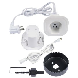 Flynsu in-Wall TV Cable Hider Kit for Neat Appearance w/Power & Low Voltage Cable Management, Includes Hole Saw Drill Attachment for Easy Mounting