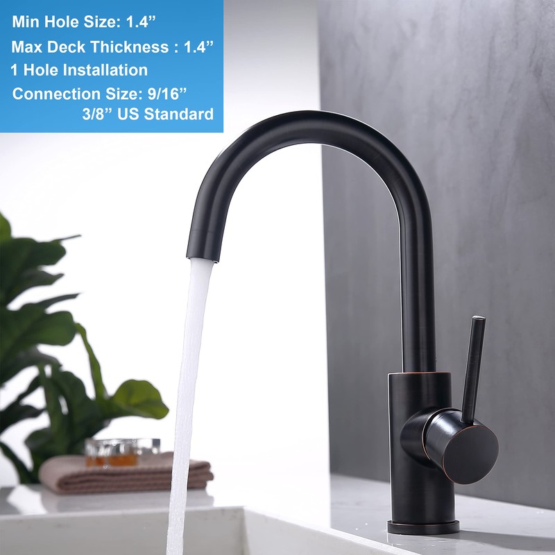 Oil Rubbed Bronze Bar Faucet Single Hole, WiPPhs ORB Wet