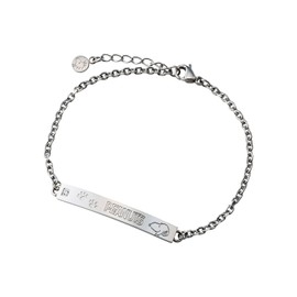White Clover PNST004SV Snoopy Peanuts Bracelet, Surgical Stainless Steel, Stainless Steel, Cubic Zirconia