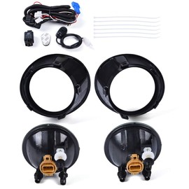 G-PLUS Front Bumper Fog Light Kit Compatible With Chevy Camaro 2010-2013 (NOT Fit For ZL1 Models or RS (RALLY SPORT) Models),Driving Fog Lamps Wiring & Switch Kit (Smoky Lens)