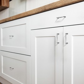 Alzassbg 10 Pack Polished Chrome Cabinet Pulls, 3 Inch(76mm) Hole Centers Cabinet Handles Kitchen Cabinets Hardware for Drawers AL3506CP