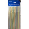100 PCS Flexible Striped Plastic Straws, Multi Colored Disposable Straws