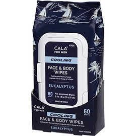 MEN'S COOLING FACE & BODY WIPES: EUCALYPTUS (60 SHEETS)