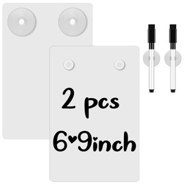 Yexiya 2 Pieces Shower Notepad Waterproof Shower Whiteboard with Suction Cup Dry Erase Board for Shower Shower Writing Pad Board on The Bathroom Wall with Pen for Adults Home Office (6 x 9 Inch)