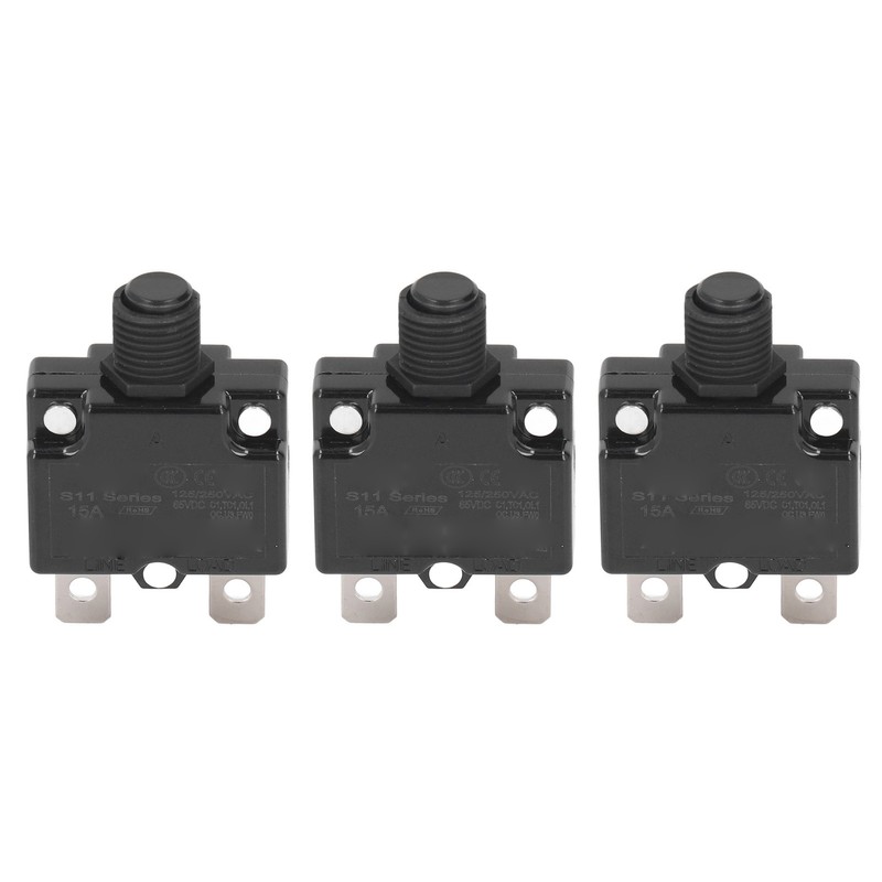 10Pcs Automatic Reset Relay Fuse 15A Thermal Switch Circuit Breaker