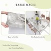 Gray and White Marble Texture Rectangular Tablecloth with Elastic Edge