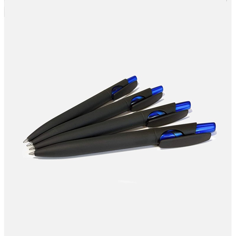 DataSafe Retractable Clicky Ballpoint Writing Pens, Black Casing, Medium Point