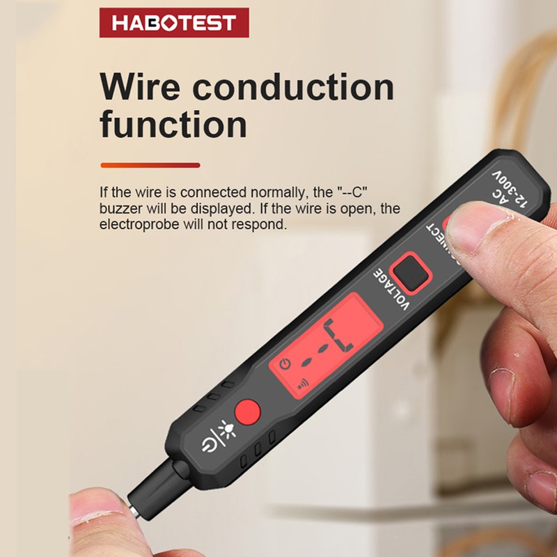 HABOTEST HT89 Voltage Tester AC 12~300V Contact Voltage Detector for