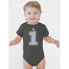 Aiden's Corner Cute Baby Boy Girl Handmade First Birthday Bodysuits 1 Gold and Silver Party Outfits (1 Silver Lt Blue, 12 Months)