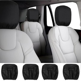 Jindizi Car Headrest Covers, 4 Pcs Soft Head Rest Cover Protector, Dustproof Washable Head Rest Protector Cover with Elasticated Hems, Universal Car Seat Headrest Cover for, SUV, Truck