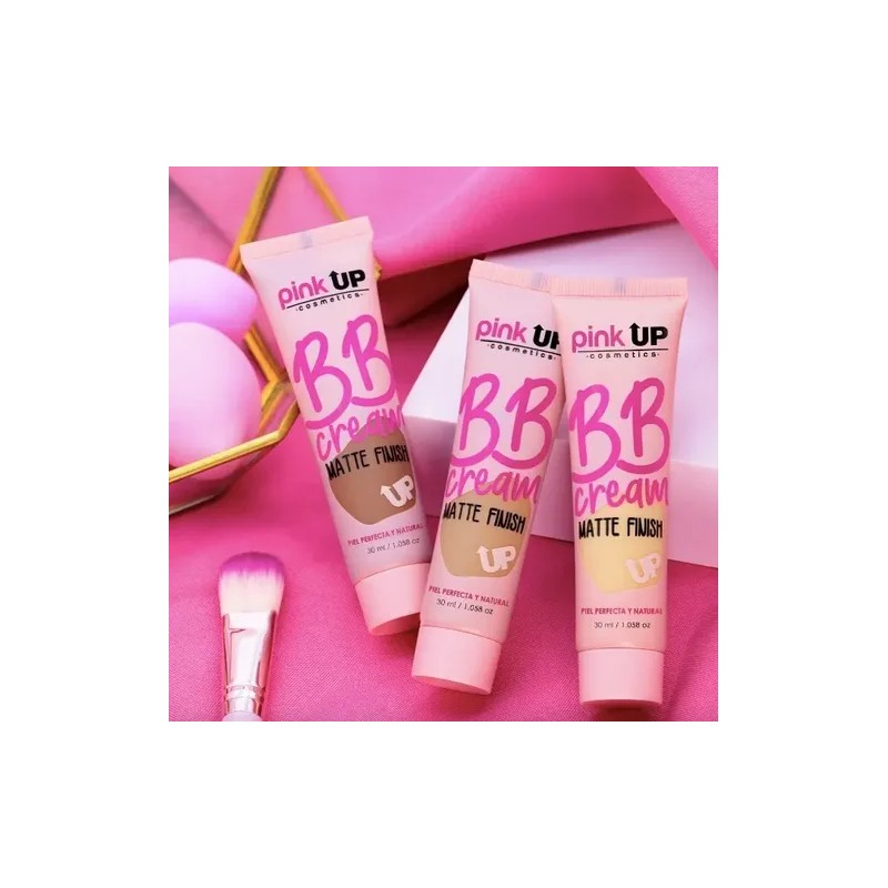 Pink Up, Bb Cream Matte Finish, Base De Maquillaje Ligera