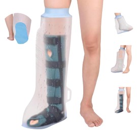 Clheatky Non-Slip Cast Covers for Shower Leg Adult Full Leg Cast Bag Keep Bandage Dry Reusable Shower Boots for Foot, Knee, Ankle Wound