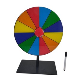 TENOL Tabletop Prize Turntable Set Fortune Wheel,with Erasable Pen Roulette Wheel,Color Rotating Wheel for Party Shops Restaurant, 12 Grid