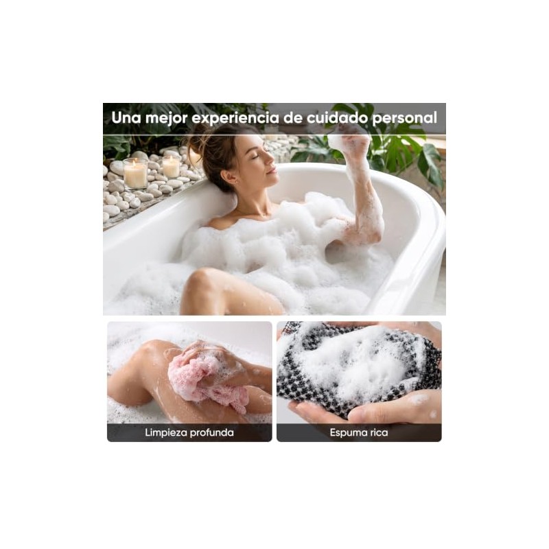 NEARPOW 3 Piezas Toalla Japonesa Exfoliante Zacate para Cuerpo Esponja