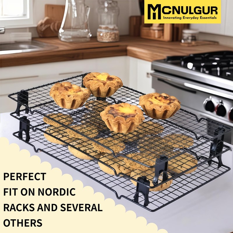 MCNULGUR Wire Rack Stacker, Pack of 4 - Organize Your
