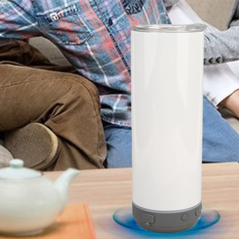 Sublimation Tumblers 20oz Straight Detachable Bluetooth Speaker Tumblers Portable Insulated
