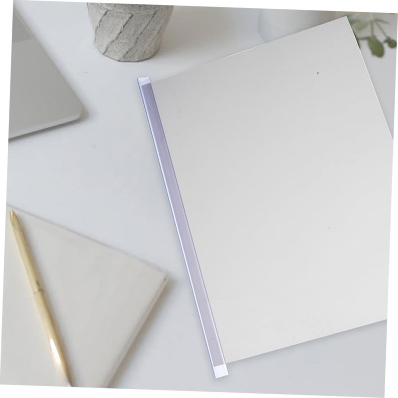 jojofuny 30pcs Plastic Slide Binders for Document Organization Transparent Book